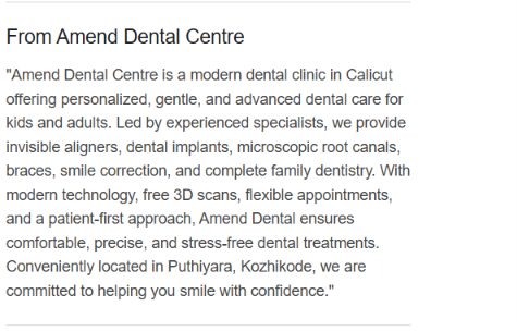 Amend Dental Centre Description